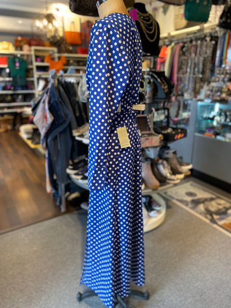 Zara blue polka outlet dot wrap dress