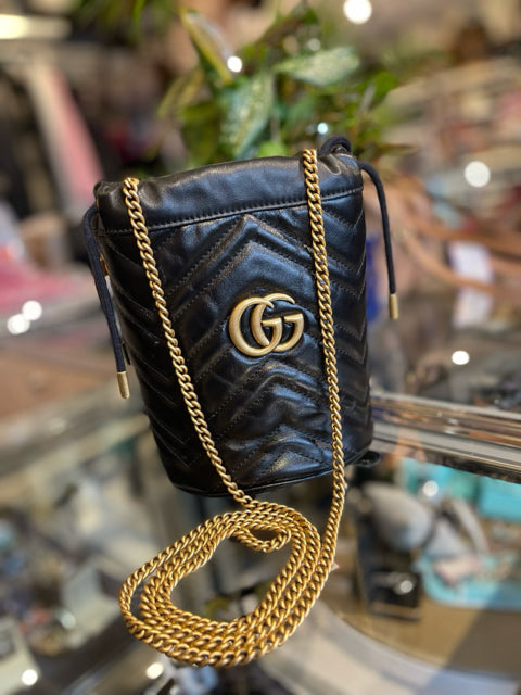 Gucci Marmont Mini Drawstring Bucket Bag