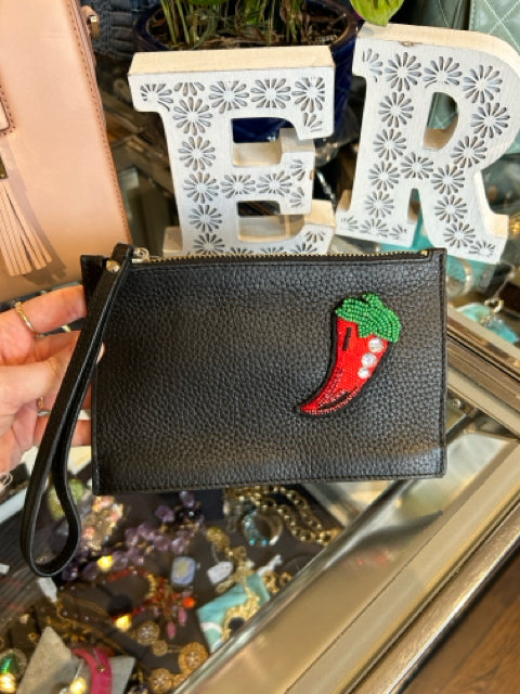 Kate Spade Wristlet w REd Chili Pepper Detail