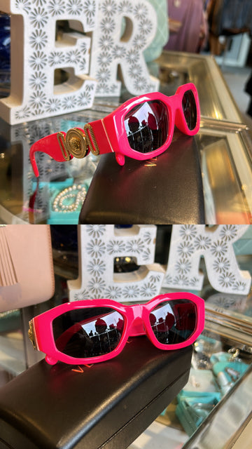 Versace Sunglasses Medusa Head Hot Pink w Case