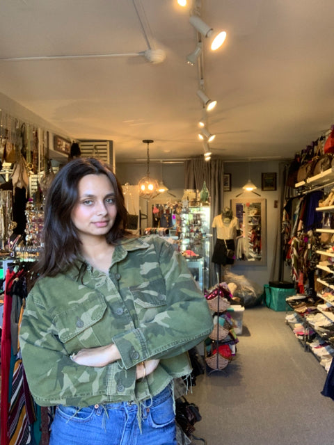 Topshop Camo Crop Jacket