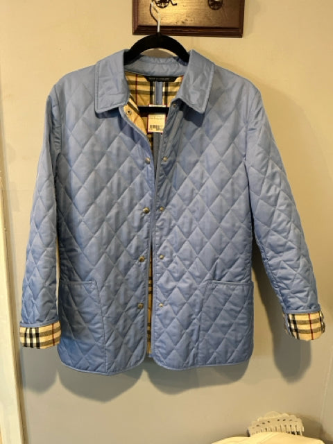 Burberry Quilted Jacket Light Blue Sz Sm/ Med