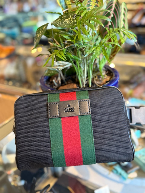 Gucci Web Stripe Canvas Bum Bag Belt Bag Sling Bag