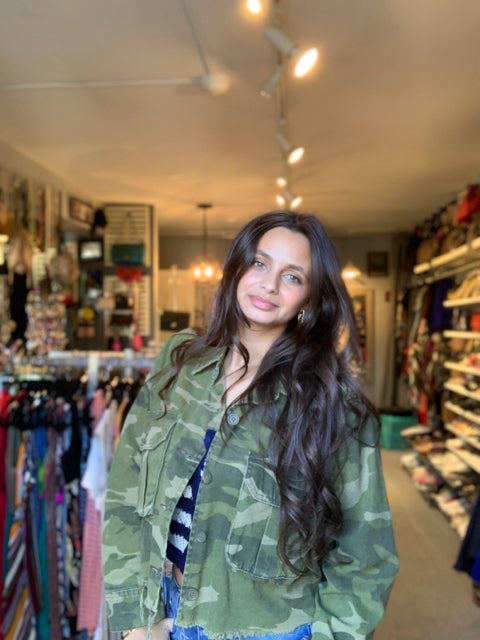 Topshop Camo Crop Jacket