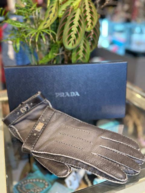 Prada Driving Gloves Sz 8.5 Mens w Box