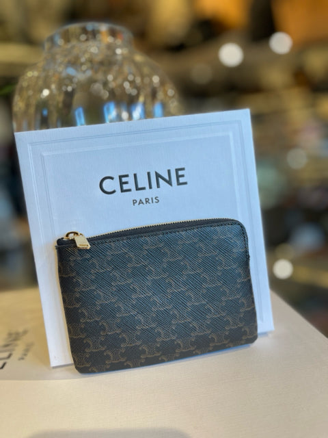 Celine Coin Card Pouch In Triomphe Full Set