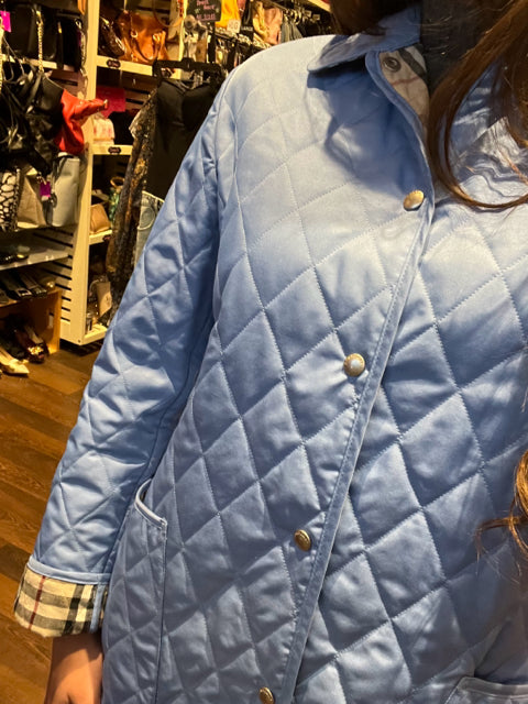 Burberry Quilted Jacket Light Blue Sz Sm/ Med