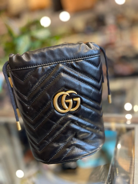 Gucci Marmont Mini Drawstring Bucket Bag