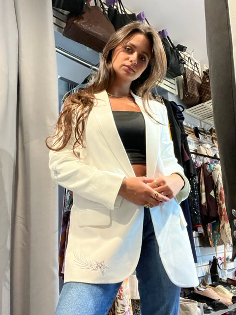 NWT Zadig & Voltaire White Blazer Viva Shooting Size 38