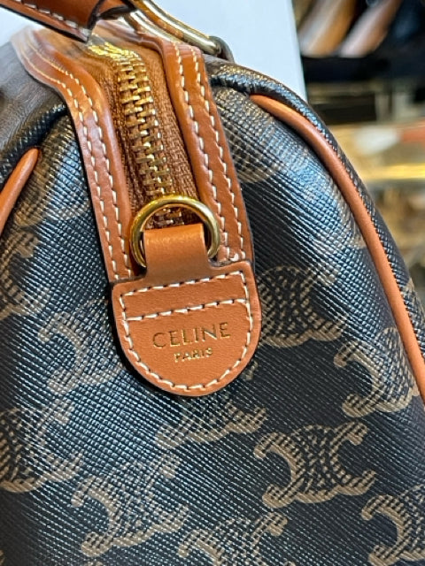 Celine Small Boston Cuir Triomphe In Triomphe Tan 2023 Full Set