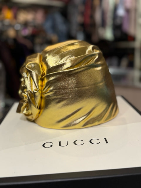 Gucci Rosette Head Wrap Gold Sz 57