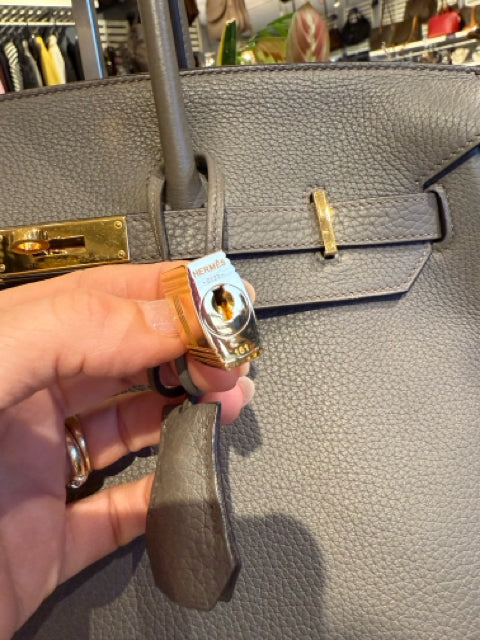 Hermes' Birkin 35 Togo Leather Etain Color Gold Hardware