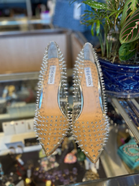 Steve Madden Pumps Sz 9.5 Clear Studded Spikes Shoes