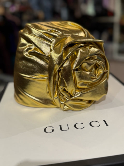 Gucci Rosette Head Wrap Gold Sz 57