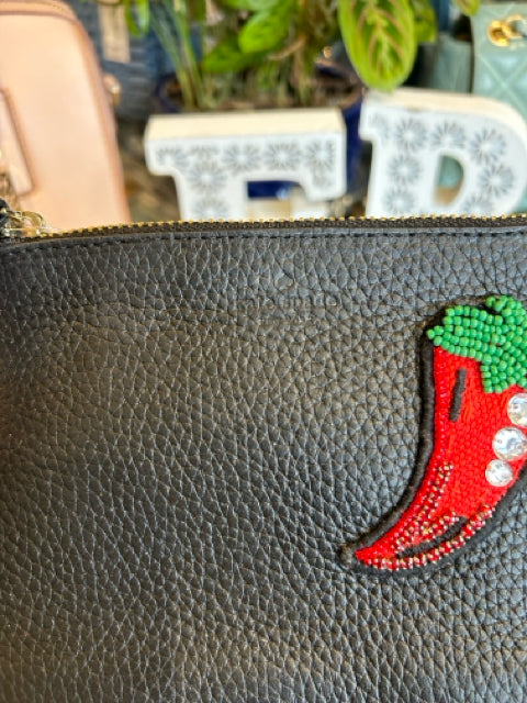 Kate Spade Wristlet w REd Chili Pepper Detail