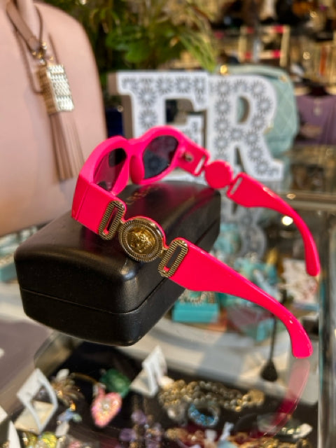 Versace Sunglasses Medusa Head Hot Pink w Case