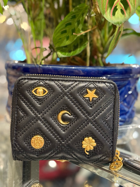 Tory Burch Wallet Fleming Charm Wallet Moon Stars Zippy