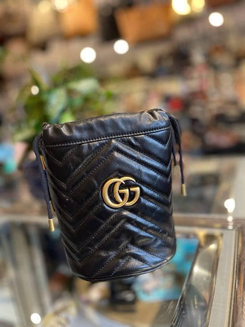 Gucci Marmont Mini Drawstring Bucket Bag