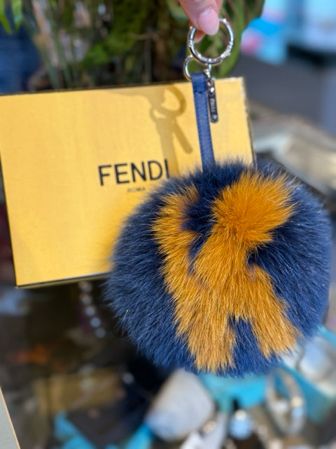 Fendi Designer Mink Fur Pom Bag Charm K