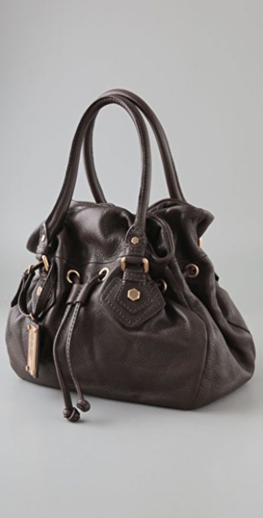 Classic q leather handbag Marc by Marc Jacobs Brown in Leather