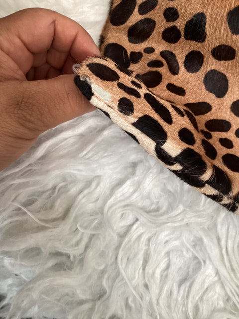 Clare V Genuine Calf Hair Leopard Print Foldover Clutch In Multi